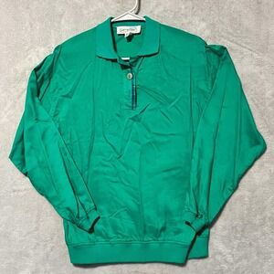 Lauren Alexandra Sport Green 100 Rayon Polo Shirt Women Small Vintage EUC Collar